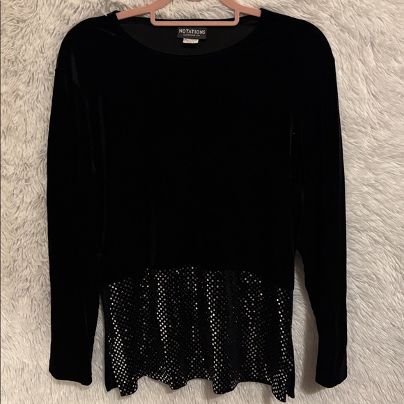 Notations Velvet Blouse Size Small - Picture 3 of 5